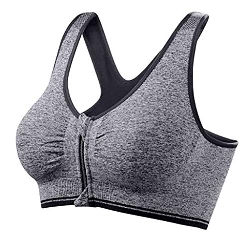 MJIQING Sport-BH mit Reißverschluss vorne, nach Operationen, BH, Yoga-BH, Workout, Fitness, Activewear, Racerback, gepolsterte BHS für Frauen von MJIQING