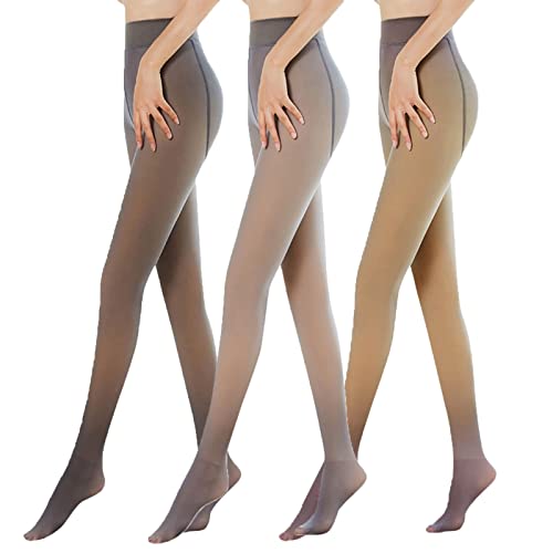 MJIQING Strumpfhosen Damen Plüschstrümpfe Wärmende | Thermo Fleece Pantyhose Tights Beine Abnehmen | Feinstrumpfhose Durchscheinend Warme Leggings Thermostrumpfhosen Frauen Winter von MJIQING