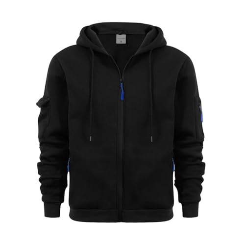 black-friday-angebote Hoodie Herren Oversize Sweatjacke Mit Reißverschluss Casual Langarm Sweatshirt Jacke Zip Up Männer Leicht Kapuzenjacke Outdoor Sportjacke Kapuzenpullover Warm Übergangsjacke von MJIQING