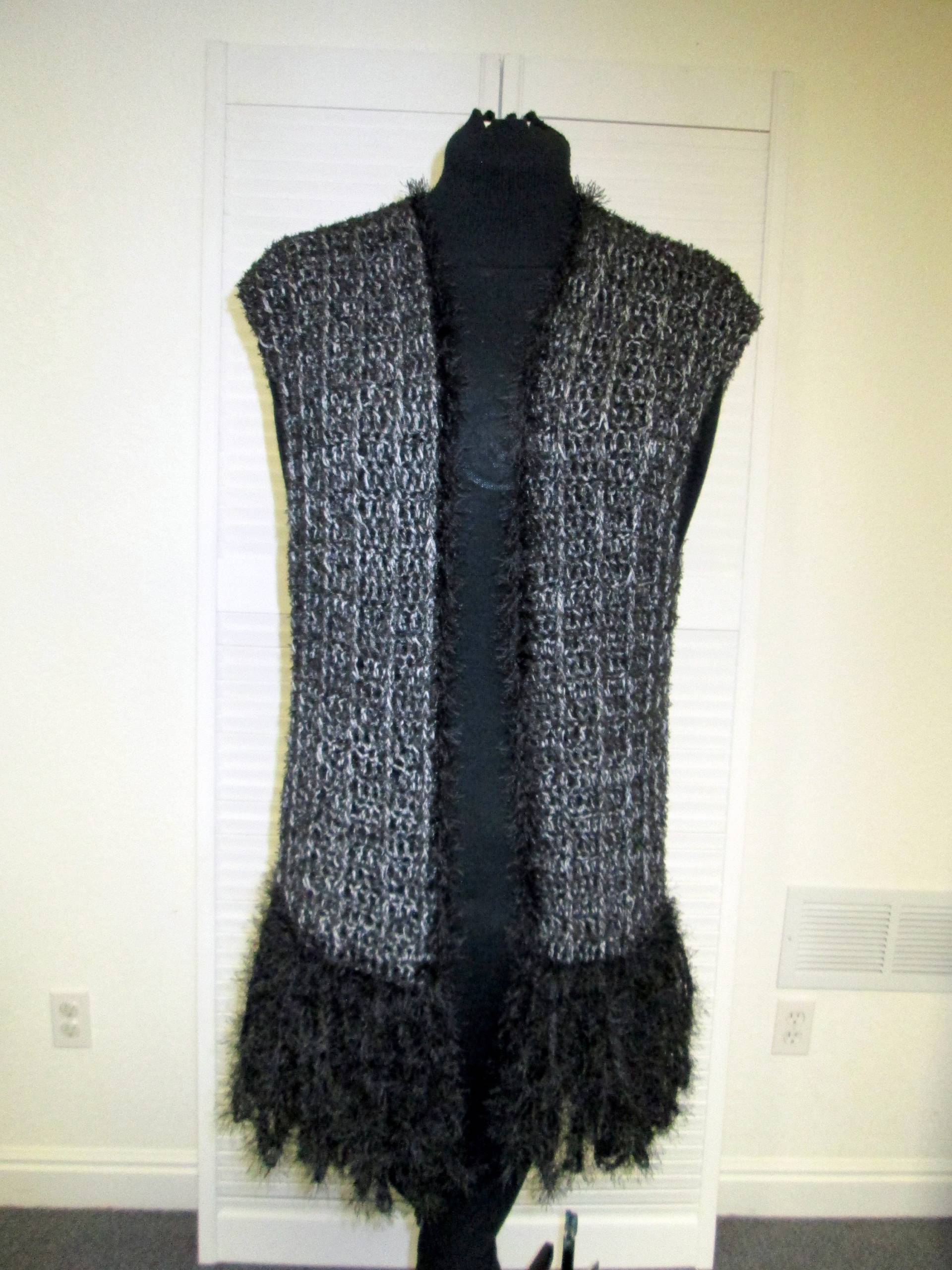 Kunstpelz Fransen Fuzzy Crochet Weste von MJMStudioDesigns