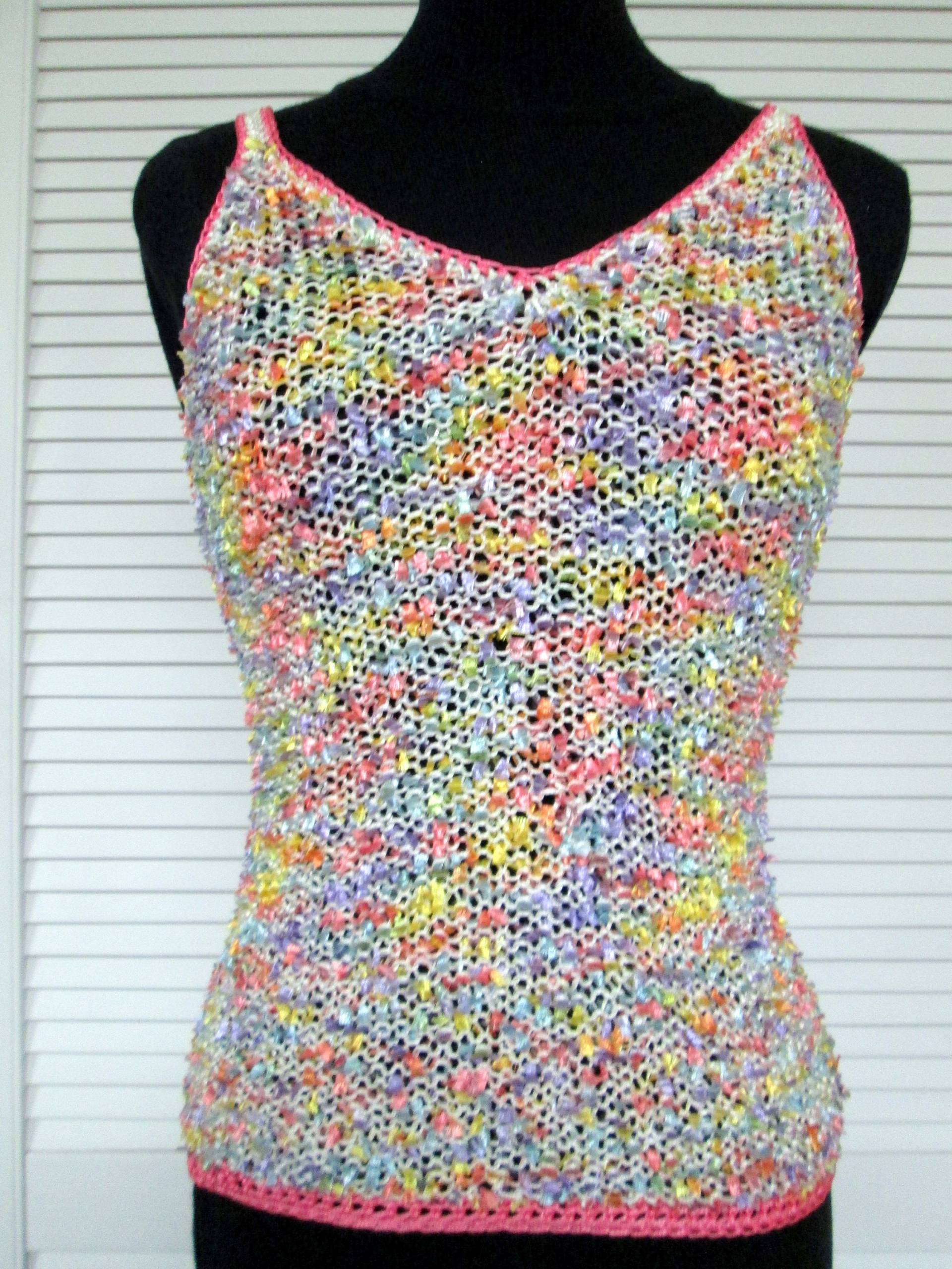strukturiertes Handgestricktes Tank Top Sz S von MJMStudioDesigns