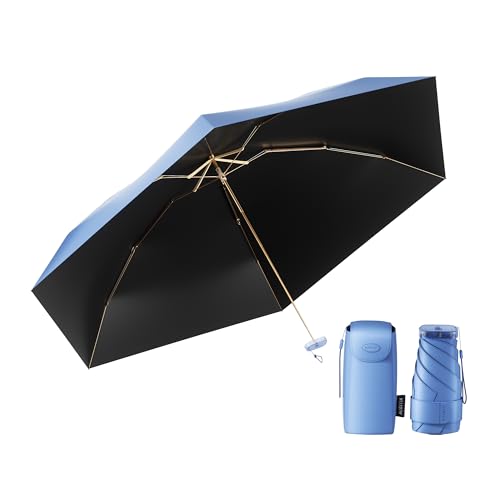 MJOFFIN Reise Mini Regenschirm - leichter, klein，UV-geschützter Regenschirm - geeignet für Frauen, Mädchen, Kinder(Graublau) von MJOFFIN