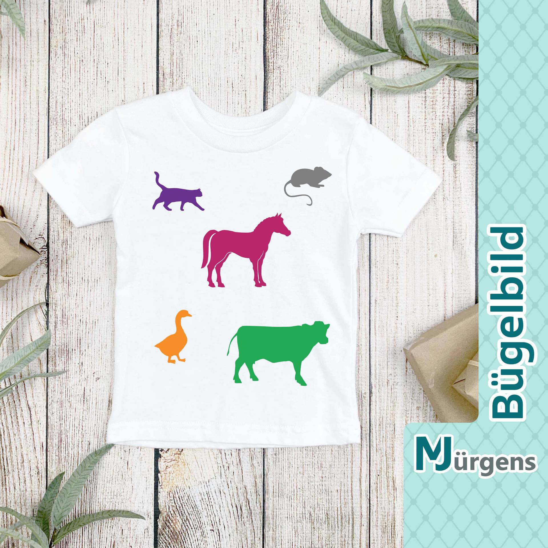 Bauernhoftiere - Bügelbild Bild Zum Aufbügeln Personalisiert Motive Pferd Katze Hund Kuh Name Wunschtext Bauernhoftiere - Bügelbild Bild Zum Aufbügeln Personalisiert Motive Pferd Katze Hund Kuh Name Wunschtext von MJuergensShop