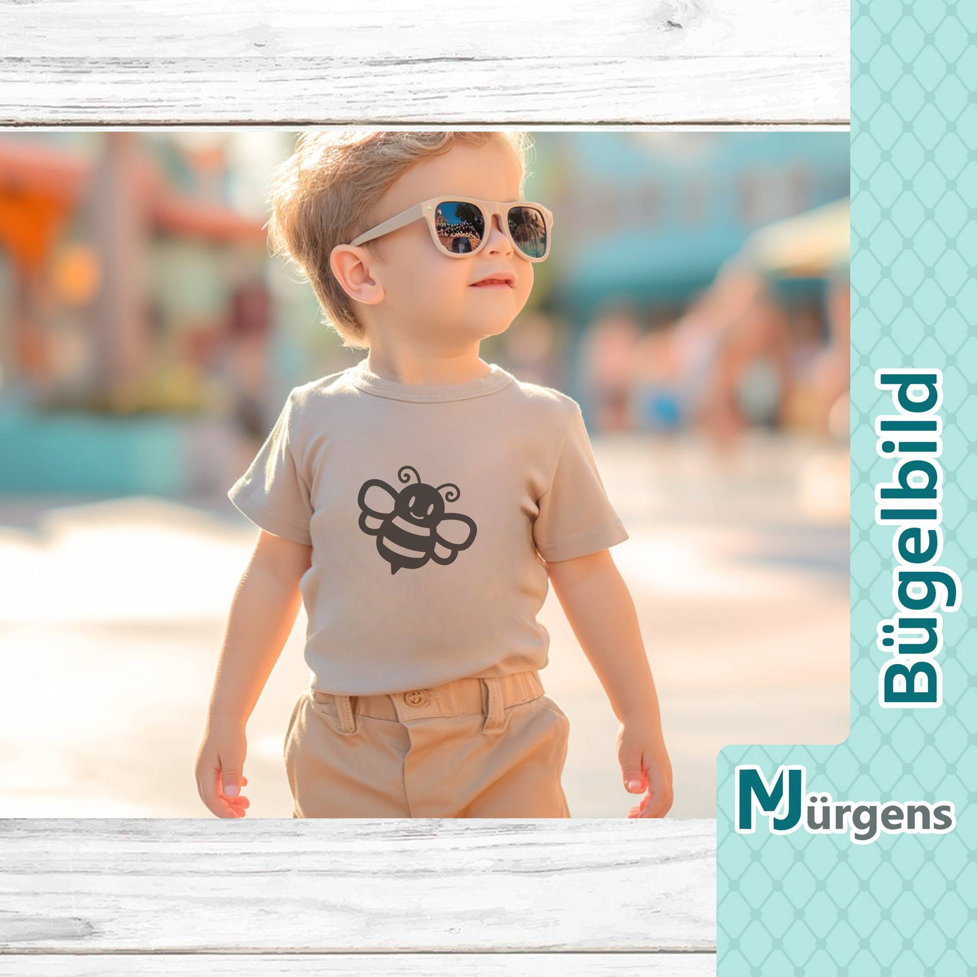 Bienen Motive - Bügelbild Bild Zum Aufbügeln Personalisiert Biene Honig Waben Sommer von MJuergensShop