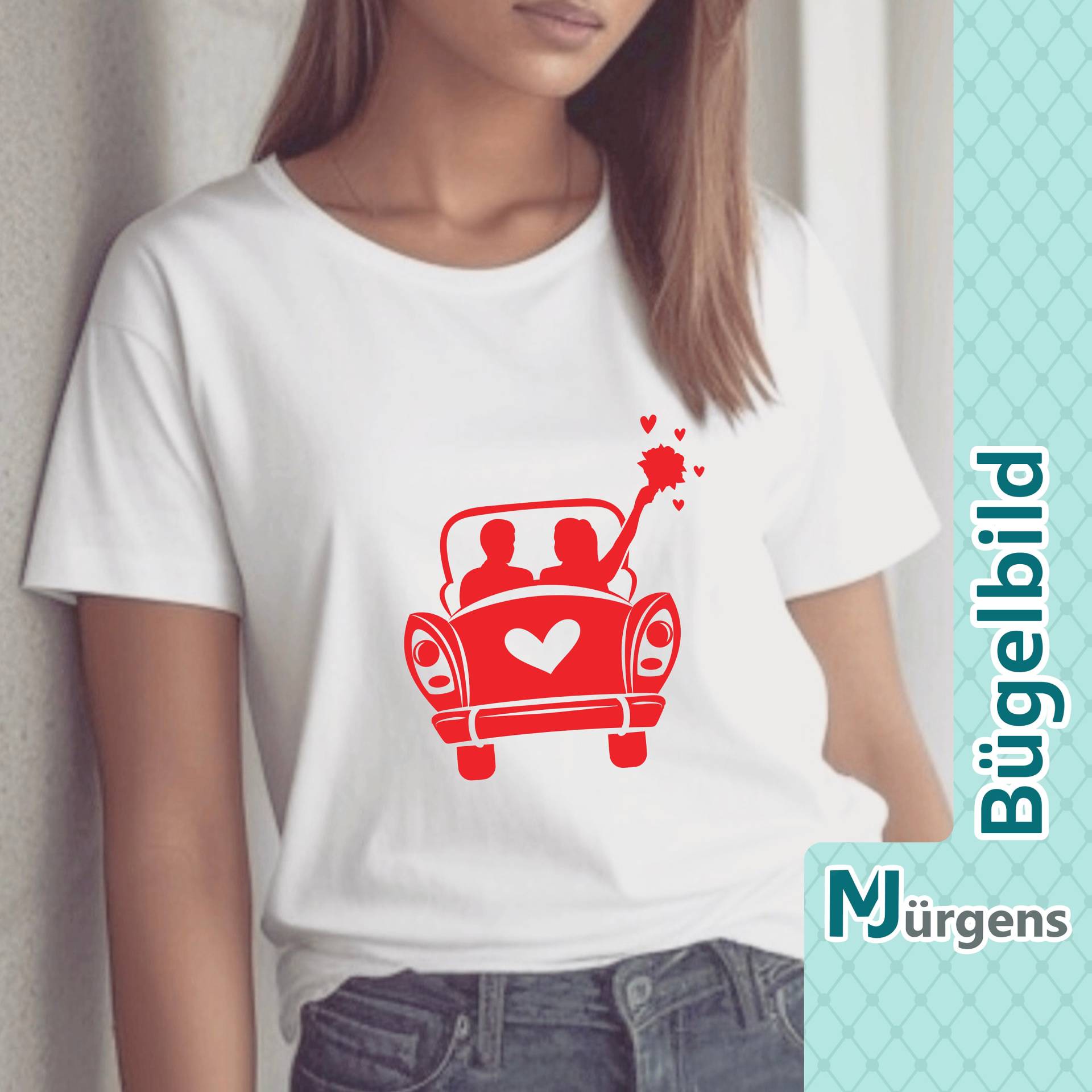 Hochzeit Motive - Bügelbild Bild Zum Aufbügeln Personalisiert Fahrzeug Auto Roller Just Married Hochzeit Motive - Bügelbild Bild Zum Aufbügeln Personalisiert Fahrzeug Auto Roller Just Married von MJuergensShop