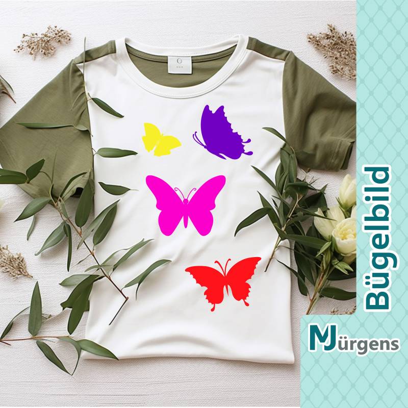 Schmetterling - Bügelbild Bild Zum Aufbügeln Personalisiert Motive Falter Name Wunschtext Schmetterling - Bügelbild Bild Zum Aufbügeln Personalisiert Motive Falter Name Wunschtext von MJuergensShop