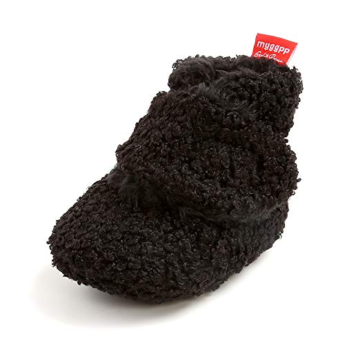 MK MATT KEELY Baby Jungen Mädchen Baumwolle Booties Neugeborenen Weiche Sohle Winterschuhe Unisex Warme Fleece Stiefel für Kleinkinder,Schwarz Stil 2,12-18 Monate von MK MATT KEELY