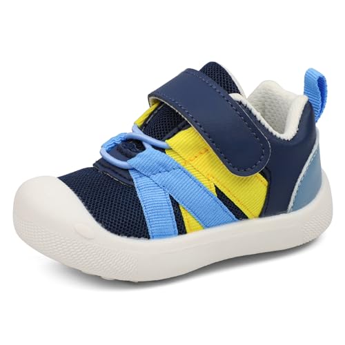 MK MATT KEELY Baby Schuhe Junge Lauflernschuhe Kinderschuhe 0-2 Jahre Weiche Sohle rutschfeste Atmungsaktiv Leichte Turnschuhe,Dunkelblau2,22 EU von MK MATT KEELY