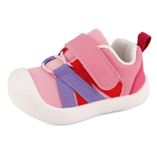 MK MATT KEELY Baby Schuhe Mädchen Lauflernschuhe Kinderschuhe 0-2 Jahre Weiche Sohle rutschfeste Atmungsaktiv Leichte Turnschuhe,Rosa2,21 EU von MK MATT KEELY