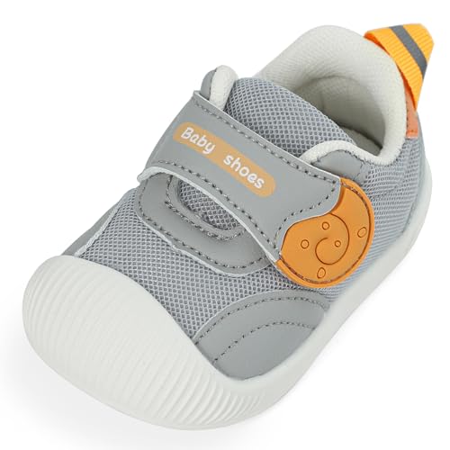 MK MATT KEELY Baby Schuhe Junge Mädchen Lauflernschuhe Kinderschuhe Weiche Sohle rutschfeste Atmungsaktiv Leichte Turnschuhe,Grau,19 EU von MK MATT KEELY
