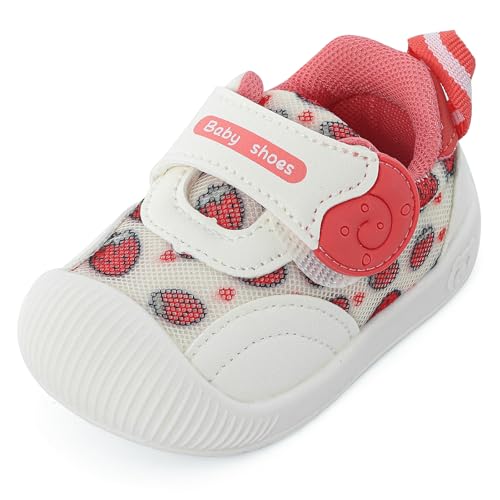 MK MATT KEELY Baby Schuhe Junge Mädchen Lauflernschuhe Kinderschuhe Weiche Sohle rutschfeste Atmungsaktiv Leichte Turnschuhe,Rot Erdbeere,23 EU von MK MATT KEELY