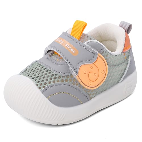 MK MATT KEELY Baby Sommer Schuhe Junge Mädchen Lauflernschuhe Kinderschuhe Weiche Sohle rutschfeste Atmungsaktiv Leichte Turnschuhe,Grau,21 EU von MK MATT KEELY
