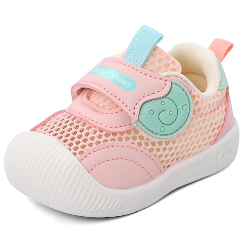 MK MATT KEELY Baby Sommer Schuhe Junge Mädchen Lauflernschuhe Kinderschuhe Weiche Sohle rutschfeste Atmungsaktiv Leichte Turnschuhe,Rosa,19 EU von MK MATT KEELY