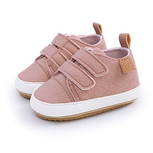 MK MATT KEELY Baby Mädchen Jungen Lauflernschuhe PU Leder Leichte Schuhe mit Weiche Sohle 12-18 Monate,Rosa von MK MATT KEELY