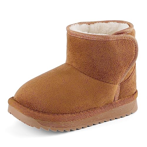 MK MATT KEELY Baby Winter Schuhe Kinder Jungen Mädchen Schneestiefel Kleinkind Plüsch Stiefel Braun EU21/22 (140mm) von MK MATT KEELY