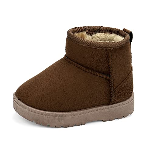 MK MATT KEELY Baby Winter Schuhe Kinder Jungen Mädchen Schneestiefel Kleinkind Plüsch Stiefel Braun EU 26(CN29) von MK MATT KEELY