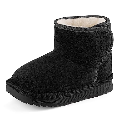 MK MATT KEELY Baby Winter Schuhe Kinder Jungen Mädchen Schneestiefel Kleinkind Plüsch Stiefel Schwarz EU24/25(160mm) von MK MATT KEELY