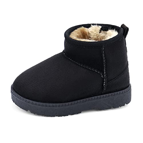 MK MATT KEELY Baby Winter Schuhe Kinder Jungen Mädchen Schneestiefel Kleinkind Plüsch Stiefel Schwarz EU 26(CN29) von MK MATT KEELY