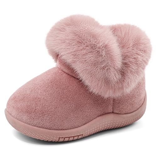 MK MATT KEELY Boots Baby Winterschuhe Mädchen 0-5 Jahre Snow Boots Outdoor Warm mit Weich Rutschfester Gummisohle,Rosa,EU22/23(CN15) von MK MATT KEELY
