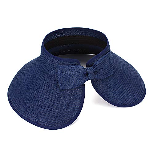 MK MATT KEELY Große Strand-Sonnenhüte für Damen, faltbar, breite Krempe, Hut für Damen, Schirmmütze, Eimer mit Schleife Gr. Einheitsgröße, navy von MK MATT KEELY