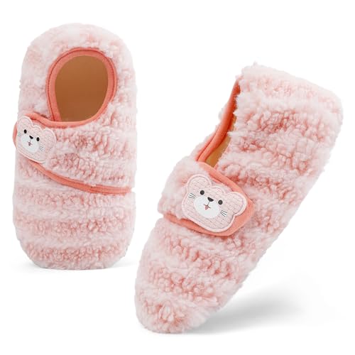 MK MATT KEELY Hausschuhe Baby Barfussschuhe Winter Indoor Junge Mädchen Pantoffeln rutschfest Weich für Lauflernschuhe Slippers,Rosa,12-18 Monate von MK MATT KEELY