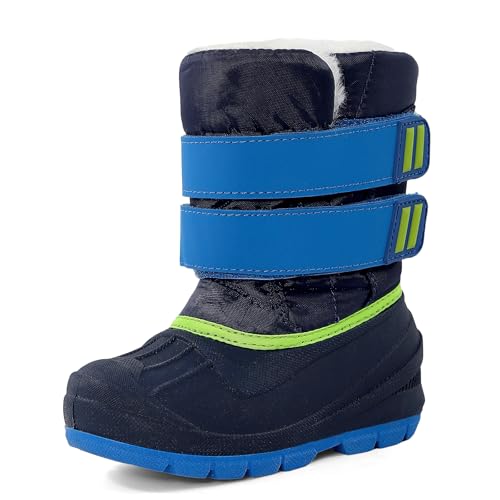MK MATT KEELY Kinder Schneestiefel Jungen Mädchen Winter Isoliert Wasserdicht Stiefeletten Kleinkinder Kniehohe Wanderschuhe mit hoher Traktion Sohlen, navy, 30 EU von MK MATT KEELY