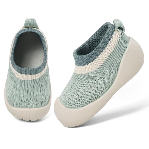 MK MATT KEELY Krabbelschuhe Baby Winter Sockenschuhe Warm Kleinkind Mädchen Jungen Outdoor rutschfeste Lauflernschuhe,Grün,12-18 Monate von MK MATT KEELY