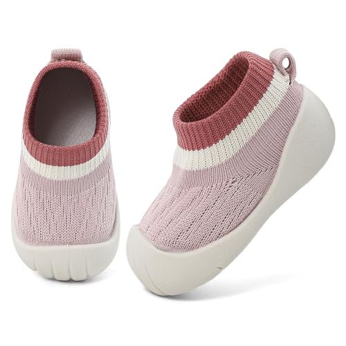 MK MATT KEELY Krabbelschuhe Baby Winter Sockenschuhe Warm Kleinkind Mädchen Jungen Outdoor rutschfeste Lauflernschuhe,Rosa,18-24 Monate von MK MATT KEELY