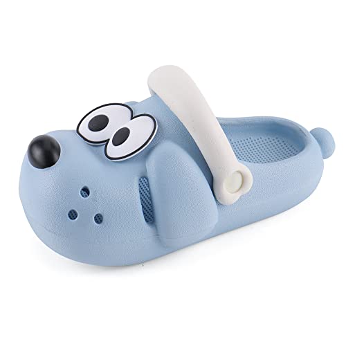 MK MATT KEELY Unisex Kinder Clogs Jungen Mädchen Sommer Hausschuhe Garden Beach Sandalen Drinnen draußen,Blauer Hund,EU 28/29 von MK MATT KEELY