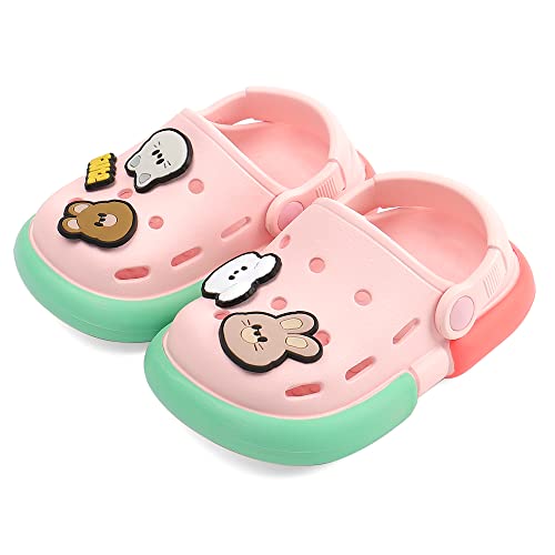 MK MATT KEELY Unisex Kinder Clogs Jungen Mädchen Sommer Hausschuhe Garden Beach Sandalen Drinnen draußen,Rosa2,EU 25/26 von MK MATT KEELY