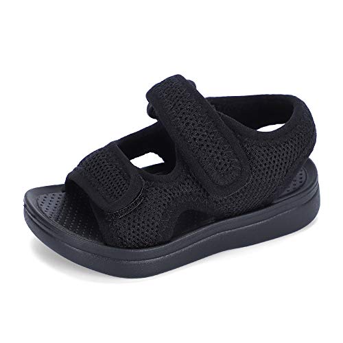 MK MATT KEELY Unisex-Kinder Sommer Sandalen Mädchen Jungen Einfarbig rutschfest Lauflernschuhe Schuhe für Trekking Outdoor Strand,24 EU,Schwarz von MK MATT KEELY