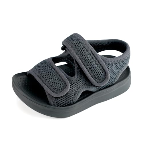 MK MATT KEELY Unisex-Kinder Sommer Sandalen Mädchen Jungen Einfarbig rutschfest Lauflernschuhe Schuhe für Trekking Outdoor Strand,35 EU,Grau von MK MATT KEELY