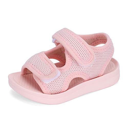 MK MATT KEELY Unisex-Kinder Sommer Sandalen Mädchen Jungen Einfarbig rutschfest Lauflernschuhe Schuhe für Trekking Outdoor Strand,32 EU,Rosa von MK MATT KEELY