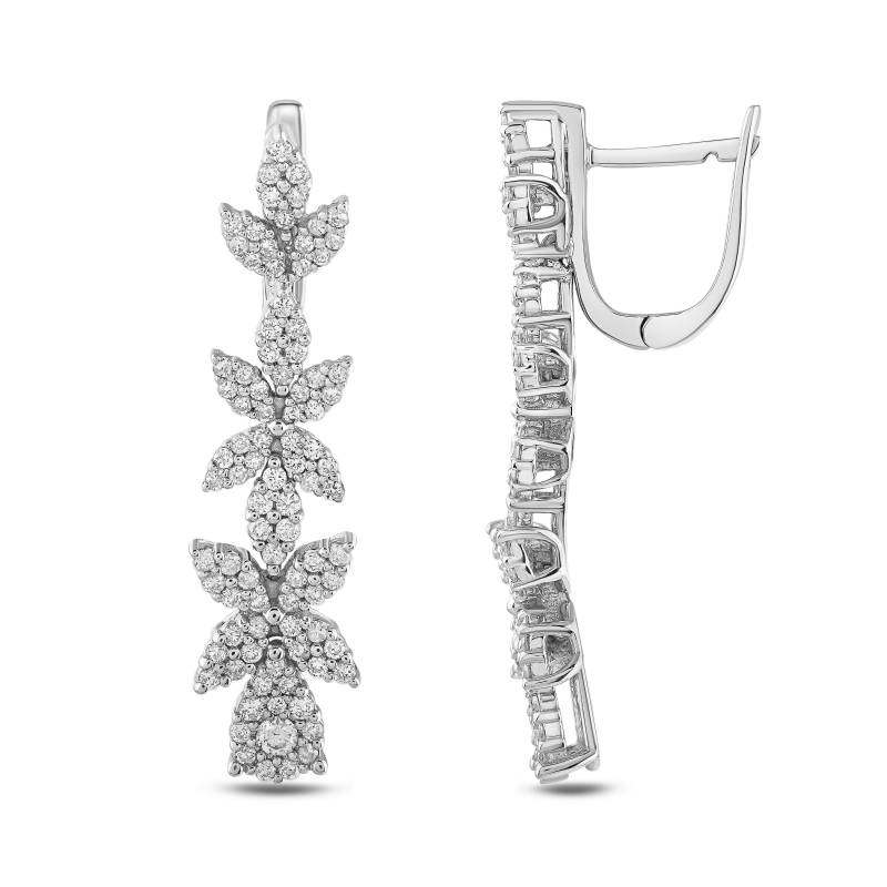 Diamanten Ohrringe Für Frauen, Naturdiamant, 14K Solid Gold, Frauen Diamant Ohrringe, Weißgold Ohrring von PiecesOfMeDiamond