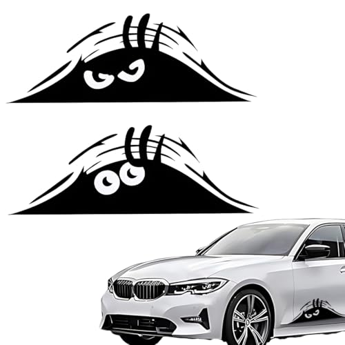 2 Stück Lustige Monster Aufkleber Autoaufkleber Lustig Schwarze Wasserdicht 3D Aufkleber Auto Cartoon Auto Aufkleber Vinyl Sticker für Auto, Badezimmer, Wohnzimmer von MKEAWWU