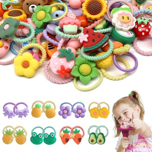 80pcs Baby Mädchen Haargummis Elastisches Stirnband Pferdeschwanzhalter Haarband Haarschmuck für Kinder Kleinkinder Mädchen Nahtlos Weich Haargummi mit Haargummi Kinder für Kinder Kleine Mädchen von MKEAWWU