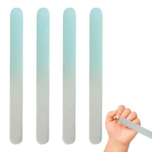MKEAWWU 4 Stück Nagelfeile Glas Baby Nagelfeile Profi Bunt Kristall Glasnagelfeile Nagelfeilen Naturnägel Für Babys, Kinder, Erwachsener Nagelpflege, Beidseitig Geschliffen Und Abwaschbar von MKEAWWU