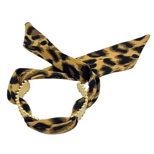 1PC Western Retro Style Goldener Seidenschal Offenes breites Armband Nische Übertriebenes Armband(Narrowleopardprint) von MKEMQXBEP
