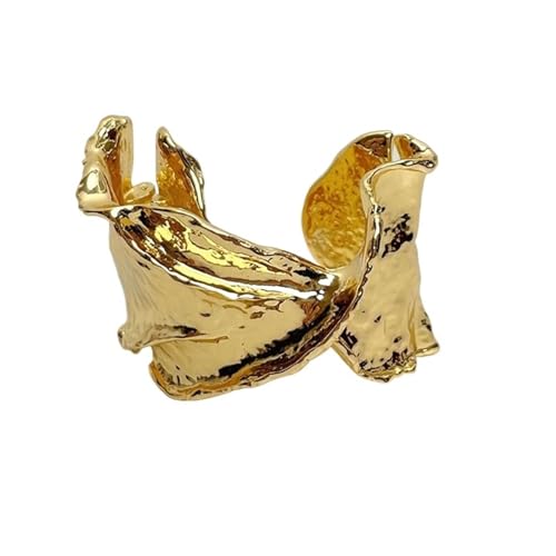Europäisches und amerikanisches Metallknoten-Armband mit verdrehter Öffnung und unregelmäßiger Textur, plissiertes Armband(Gold 1pc) von MKEMQXBEP