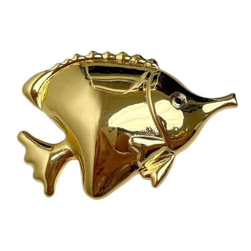 Glänzend Metall Schmetterling Fisch Brosche Weibliche Marine Leben Paar Anzug Mantel Corsage Pin(Gold 1PC) von MKEMQXBEP