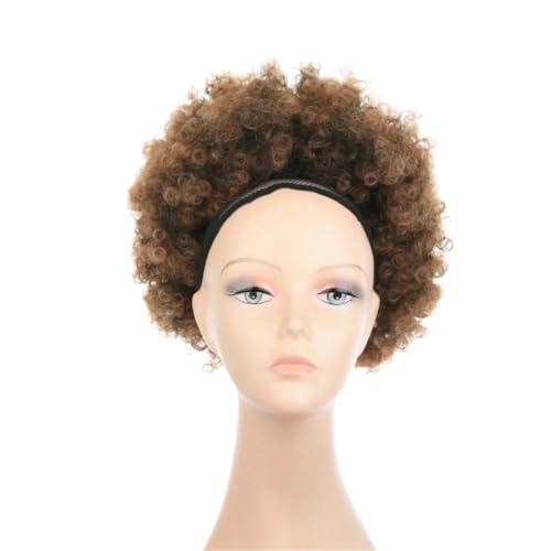 Groß Dutt Haarteil 1 Stücke 10 zoll Kurze Synthetische Haarknoten Kordelzug Pferdeschwanz Afro Puff Chignon for Schwarze Frauen Verworrene Lockige Hochsteckfrisur Clip Haarverlängerung(T1B/30) von MKEMQXBEP