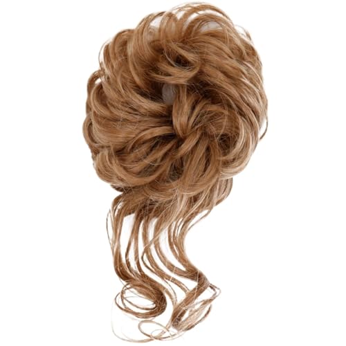 Groß Dutt Haarteil 2 Stücke Synthetische Unordentliche Lockige Haargummi Mit Gummiband Schwarz Gold Hitzebeständige Hochtemperaturfaser Frauen Dutt Haarteile(#35) von MKEMQXBEP