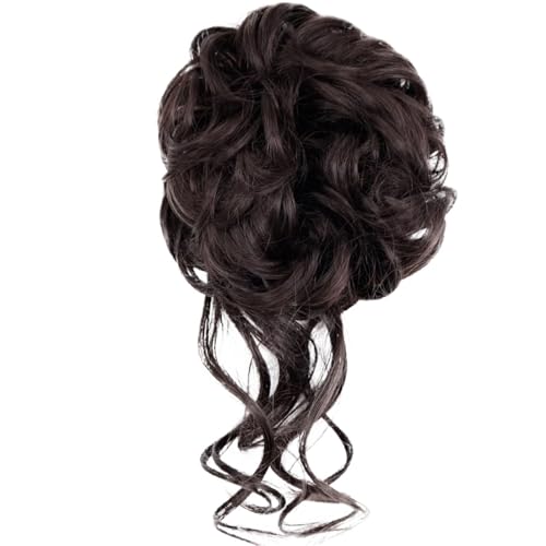 Groß Dutt Haarteil 2 Stücke Synthetische Unordentliche Lockige Haargummi Mit Gummiband Schwarz Gold Hitzebeständige Hochtemperaturfaser Frauen Dutt Haarteile(Natural Color) von MKEMQXBEP