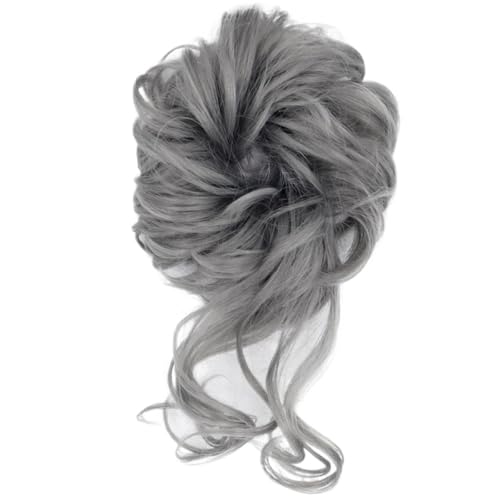 Groß Dutt Haarteil 2 Stücke Synthetische Unordentliche Lockige Haargummi Mit Gummiband Schwarz Gold Hitzebeständige Hochtemperaturfaser Frauen Dutt Haarteile(T1B/27) von MKEMQXBEP