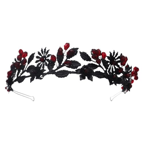 MKEMQXBEP 2PC Handgemachte Krone Halloween Kirche Party Kopfschmuck Haarband Kristall Perlen Tiara Urlaub Geschenk von MKEMQXBEP