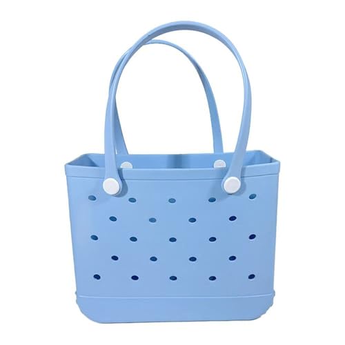 MKEMQXBEP EVA Strand Tote Tasche Wasserdichte Gelee Handtasche Frauen Outdoor Reise Picknick Lagerung Organizer Korb(S14 1PC) von MKEMQXBEP
