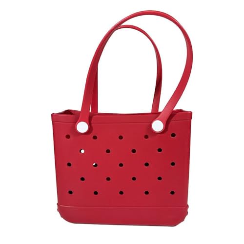 MKEMQXBEP EVA Strand Tote Tasche Wasserdichte Gelee Handtasche Frauen Outdoor Reise Picknick Lagerung Organizer Korb(S3 1PC) von MKEMQXBEP