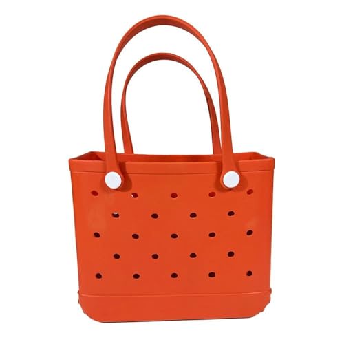 MKEMQXBEP EVA Strand Tote Tasche Wasserdichte Gelee Handtasche Frauen Outdoor Reise Picknick Lagerung Organizer Korb(S5 1PC) von MKEMQXBEP