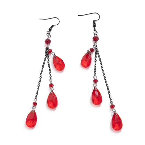 MKEMQXBEP Europäische und amerikanische Retro-gotische Blut tropfende Quaste Halskette Ohrringe for Frauen(S14 1PC) von MKEMQXBEP