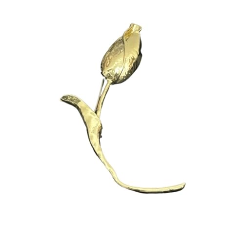 MKEMQXBEP Europäischer amerikanischer modischer Retro-Metall-Tulpenblütenknospenbrosche Damenschmuck(Gold 1PC) von MKEMQXBEP